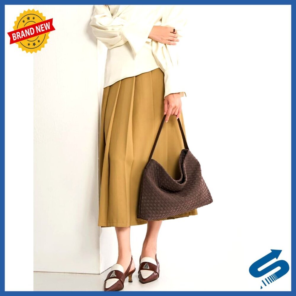 Large Woven Suede Hobo Tote with Detachable Crossbody Strap - Picture 2 of 7